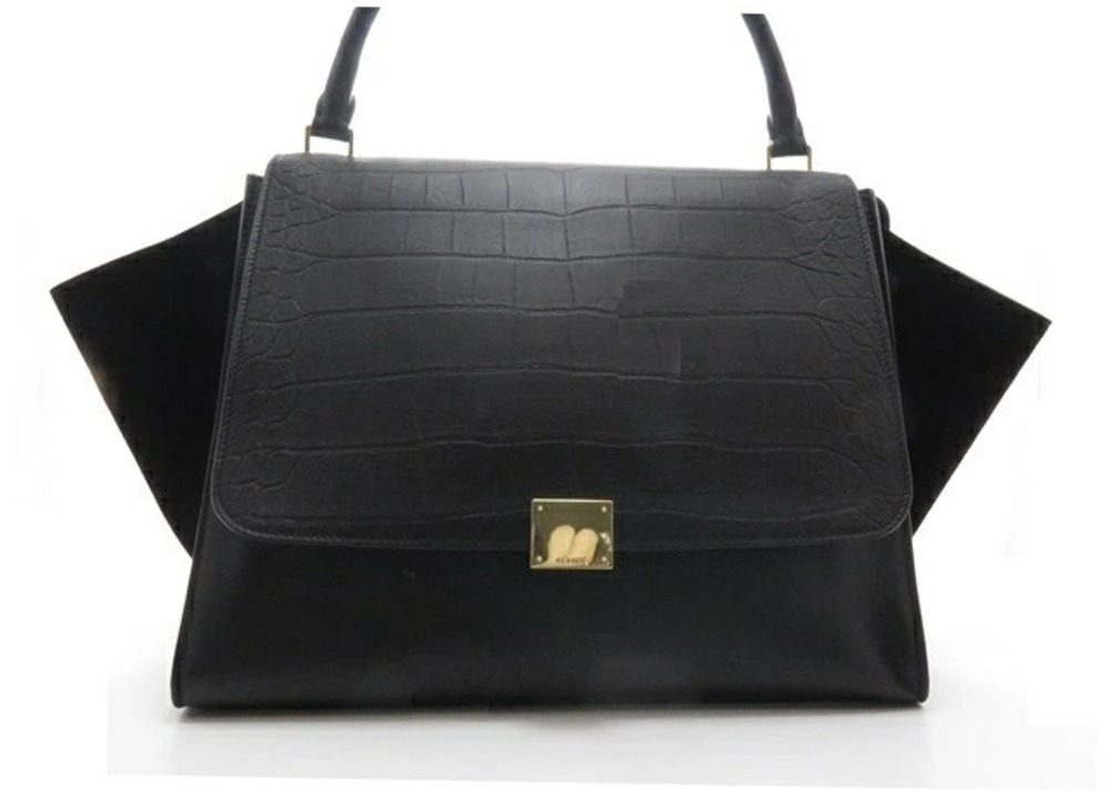 Celine Trapeze Handbag Calfskin Black